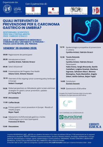 QUALI INTERVENTI DI PREVENZIONE PER IL CARCINOMA GASTRICO IN UMBRIA? 